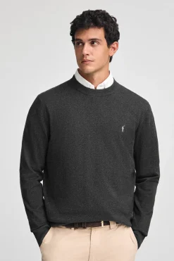 Pack hombre de dos jerseis negro y gris oscuro vigoré de mezcla de lana y bordado Rigby Go