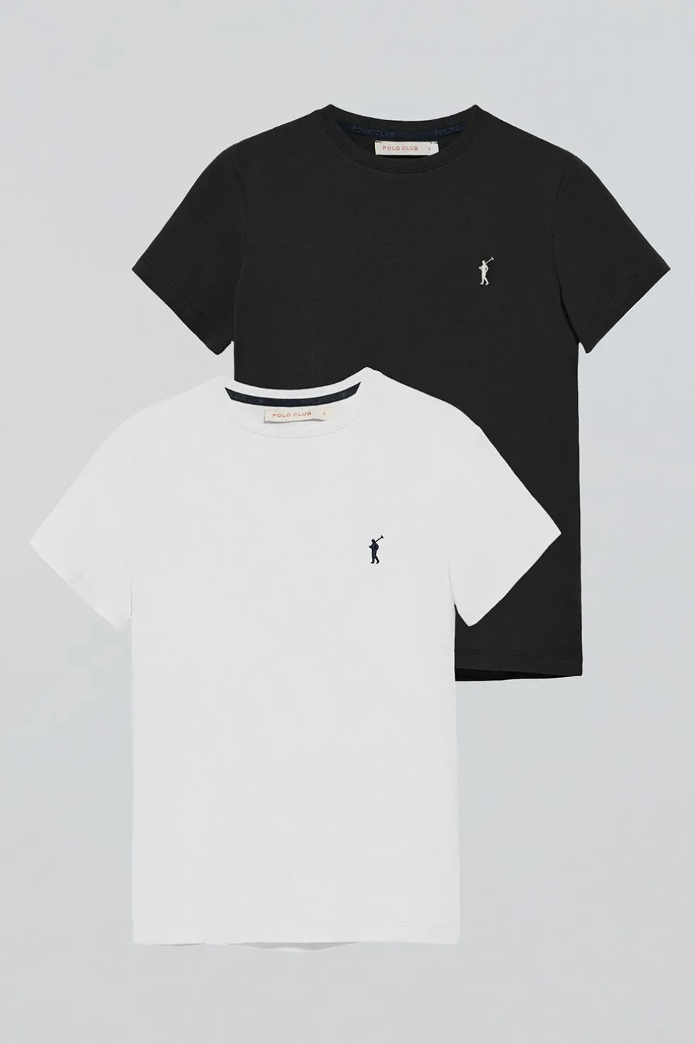 Pack mujer de dos camisetas negra y blanca de manga corta con logo bordado Rigby Go
