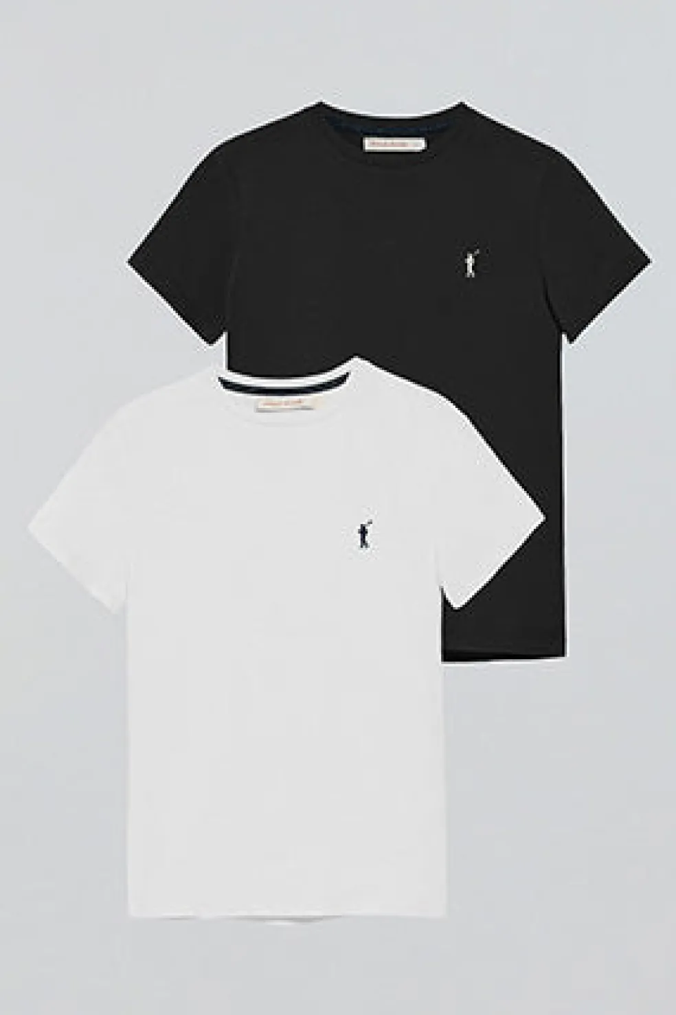 Pack mujer de dos camisetas negra y blanca de manga corta con logo bordado Rigby Go