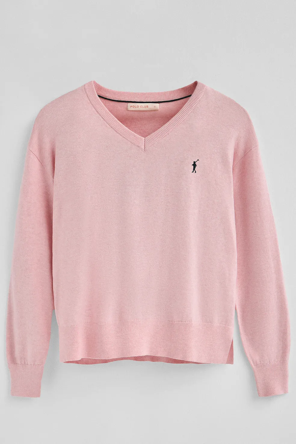 Pack mujer de dos jerseis negro y rosa vigoré de cuello pico en mezcla lana y bordado Rigby Go
