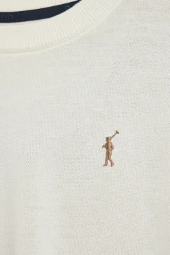 Pack mujer de dos jerséis negro y beige de punto con cuello redondo y bordado Rigby Go
