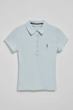 Pack mujer de dos polos azul claro y blanco con logo Rigby Go
