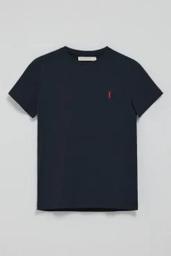 Pack mujer de tres camisetas negra, azul marino y blanca de manga corta con logo bordado Rigby Go