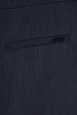 Pantalón azul marino Deia de algodón y lino con detalles Polo Club