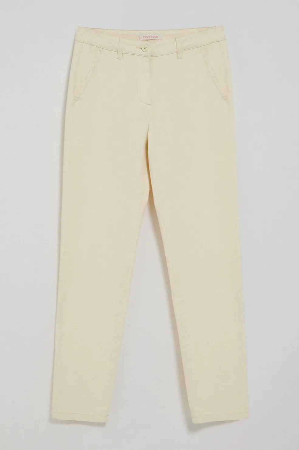 Pantalón chino May color crudo con bordado en bolsillo minimal Polo Club