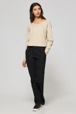 Pantalón chino May negro con bordado en bolsillo minimal Polo Club