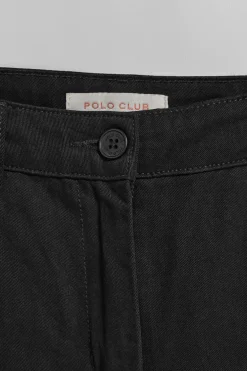 Pantalón chino May negro con bordado en bolsillo minimal Polo Club