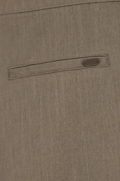 Pantalón color taupe Deia de algodón y lino con detalles Polo Club