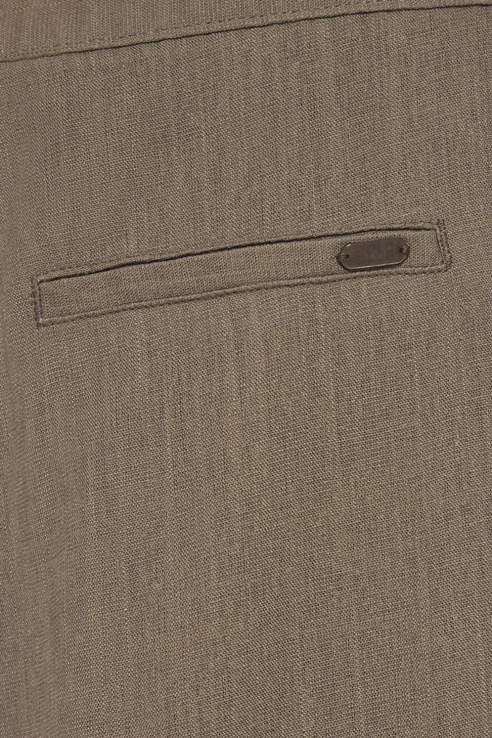 Pantalón color taupe Deia de algodón y lino con detalles Polo Club