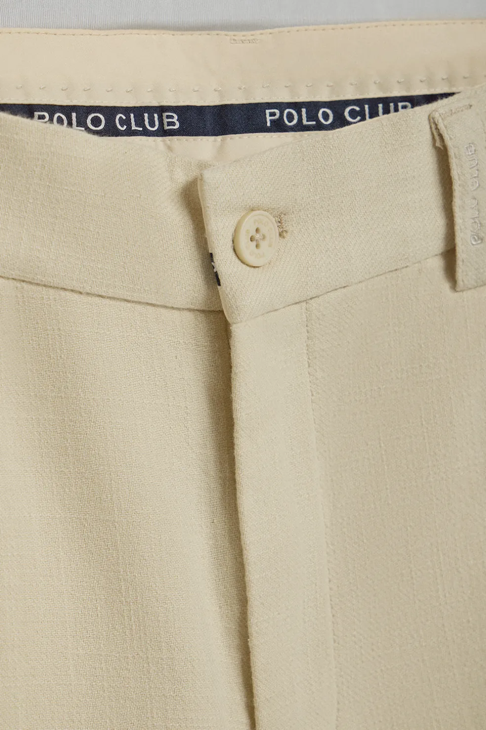 Pantalón corto Bali de lino y algodón color arena con detalles bordados Polo Club