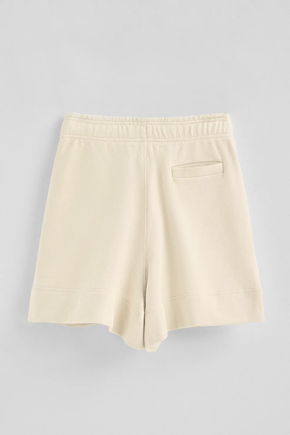 Pantalón corto de algodón color crudo con logo bordado
