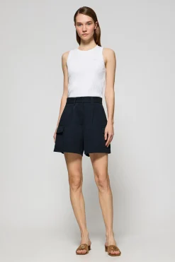 Pantalón corto de sarga Menfis azul marino con detalles Polo Club