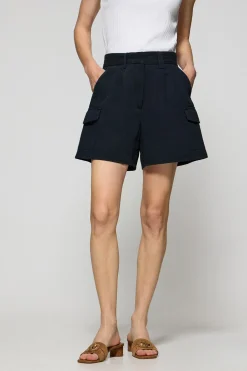 Pantalón corto de sarga Menfis azul marino con detalles Polo Club