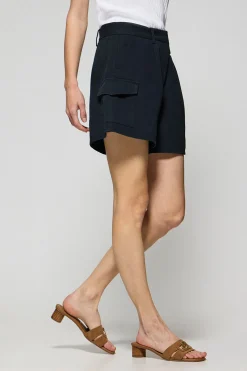 Pantalón corto de sarga Menfis azul marino con detalles Polo Club