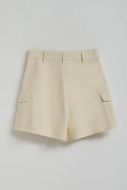 Pantalón corto de sarga Menfis color arena con detalles Polo Club