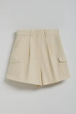Pantalón corto de sarga Menfis color arena con detalles Polo Club