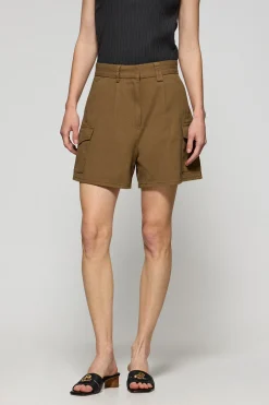 Pantalón corto de sarga Menfis color camel con detalles Polo Club