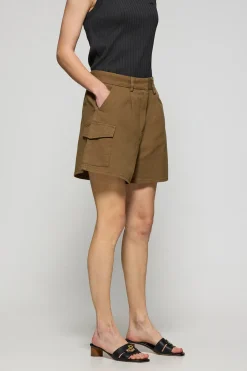 Pantalón corto de sarga Menfis color camel con detalles Polo Club