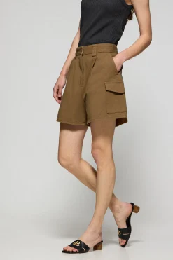 Pantalón corto de sarga Menfis color camel con detalles Polo Club