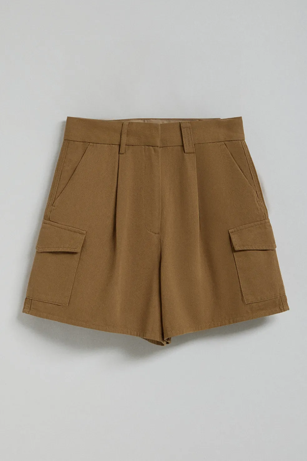 Pantalón corto de sarga Menfis color camel con detalles Polo Club