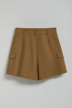 Pantalón corto de sarga Menfis color camel con detalles Polo Club
