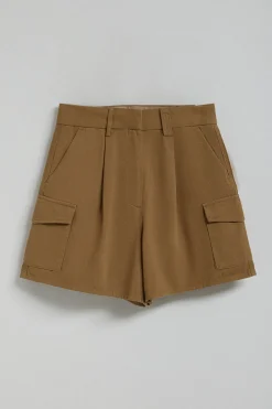 Pantalón corto de sarga Menfis color camel con detalles Polo Club