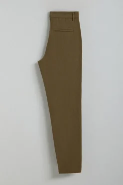 Pantalón Cuba de lino y algodón verde caqui con detalles bordados Polo Club
