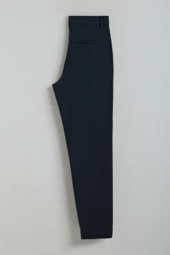 Pantalón Cuba de lino y algodón azul marino con detalles bordados Polo Club