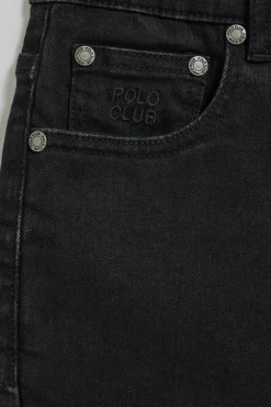 Pantalón denim negro Tanya con detalles Polo Club
