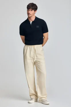 Pantalón Sunset de cintura elástica en beige