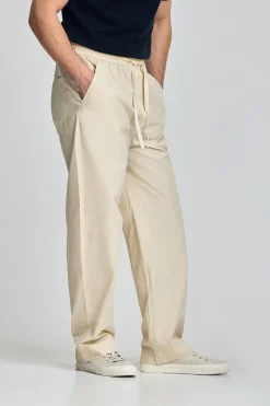 Pantalón Sunset de cintura elástica en beige