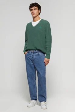 Pantalón vaquero azul denim cinco bolsillos con detalles Polo Club
