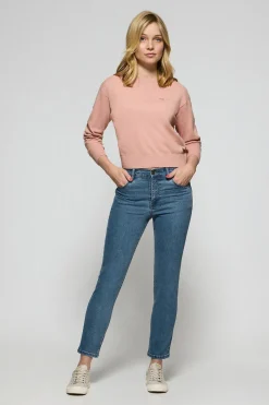 Pantalón vaquero Telma azul denim con detalles Polo Club
