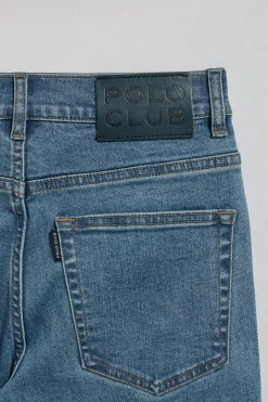 Pantalón vaquero Telma azul denim con detalles Polo Club