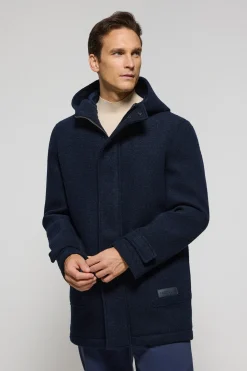 Parka con capucha azul marino Clay con detalles Polo Club