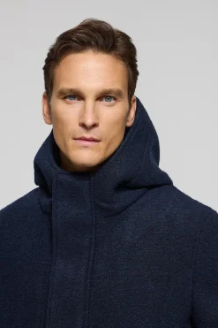 Parka con capucha azul marino Clay con detalles Polo Club