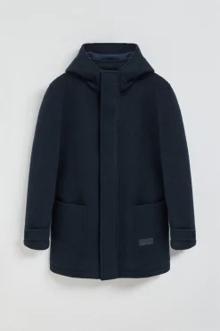 Parka con capucha azul marino Clay con detalles Polo Club