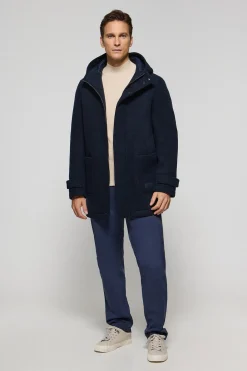 Parka con capucha azul marino Clay con detalles Polo Club
