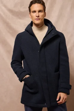 Parka con capucha azul marino Clay con detalles Polo Club