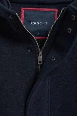Parka con capucha azul marino Clay con detalles Polo Club