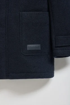 Parka con capucha azul marino Clay con detalles Polo Club