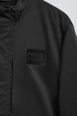 Parka ligera Chelsea color negro con parche logotipado