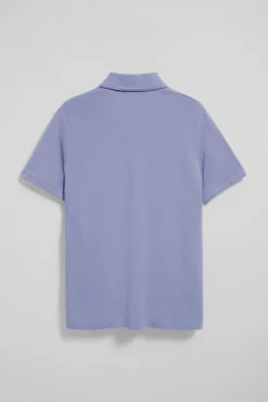 Polo azul agua de manga corta y tres botones con logo bordado Rigby Go