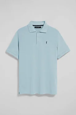 Polo azul claro de manga corta y tres botones con logo bordado Rigby Go
