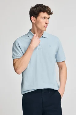 Polo azul claro de piqué de manga corta y bordado Rigby Best