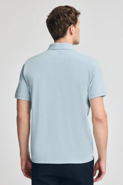 Polo azul claro de piqué de manga corta y bordado Rigby Best