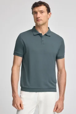 Polo azul denim con bordado Rigby Go