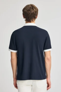 Polo azul marino Dareh de manga corta y bordado Rigby Go