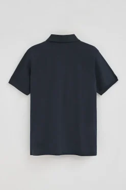 Polo azul marino de piqué de manga corta y bordado Rigby Best