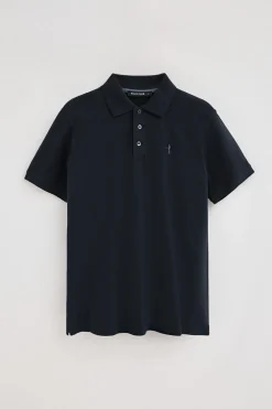 Polo azul marino de piqué de manga corta y bordado Rigby Best